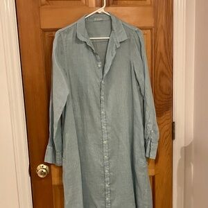 CP Shades Maxi Linen Shirt Dress S